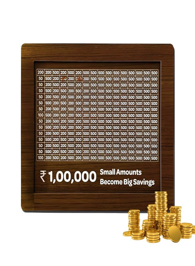 SOLEGLOW Wooden Piggy Bank for Kids - Carved Design Savings Box, Money Vault, Cashbox for Children, Coin Box, Money Save Challenge, User-Friendly Wooden Cashbox for Boys & Girls - Image 1